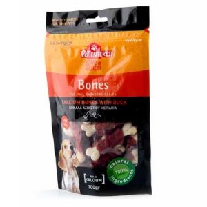 Σνακ σκύλου κόκκαλα με πάπια CALCIUM BONES WITH DUCK 100gr