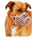 Φίμωτρο σκύλου ΠΛΑΣΤΙΚΟ με δερματινο λουρί No2