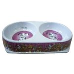 Μπωλ μελαμίνης φαγητού/νερού για σκύλο & γάτα διπλό BOWLS 2*450ml (2237 -B)