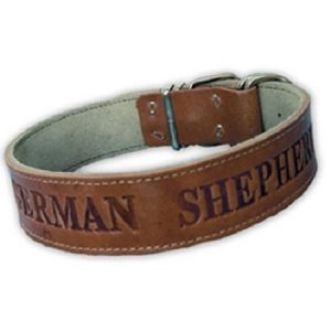 Περιλαίμιο σκύλου δερμάτινο 'GERMAN SHEPHERD'
