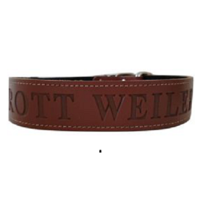 Περιλαίμιο σκύλου δερμάτινο 'ROTTWΕILER'