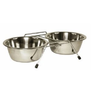 Βάση με δύο πιάτα φαγητού/νερού