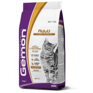Ξηρά τροφή για ενήλικες γάτες Gemon Adult Cat Chicken and Turkey 2kg