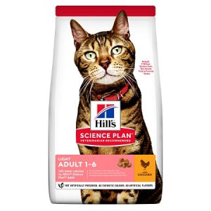 Ξηρά τροφή light για ενήλικες γάτες HILL'S SP FELINE Adult Light Chicken 1,5kg