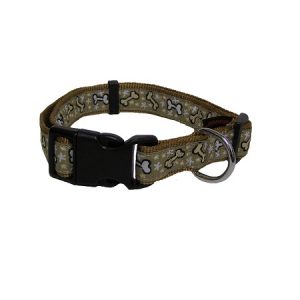 Περιλαίμιο σκύλου ιμάντας CUTE BONES COLLAR  μπεζ