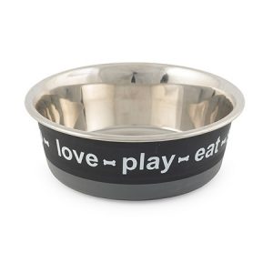 Μπωλ φαγητού για σκύλο FUSION BONE BOWL γκρι-μαύρο 17εκ