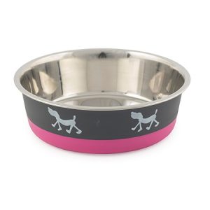 Μπωλ φαγητού για σκύλο FUSION DOG BOWL γκρι-φουξ 17εκ