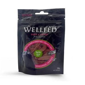 Σνακ για γάτες WELLFED Mini Fillets Duck & Catnip 50gr