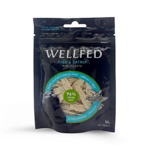 Σνακ για γάτες WELLFED Mini Fillets Fish&Catnip 50gr