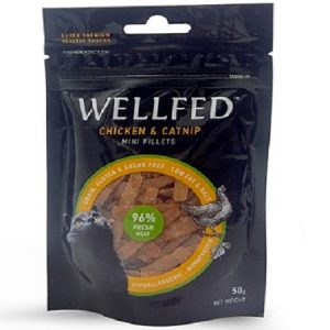 Σνακ για γάτες WELLFED Mini Fillets Chicken & Catnip 50gr