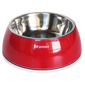 Μπωλ μελαμίνης φαγητού νερού για γάτα DELUXE DUAL CAT BOWL RED 200ml