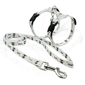 Σετ σαμαράκι και οδηγός γάτας CAT HARNESS & LEASH MEOW small άσπρο