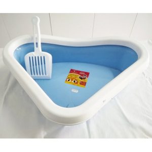 Τουαλέτα -λεκάνη γάτας γωνιακή με φτυαράκι