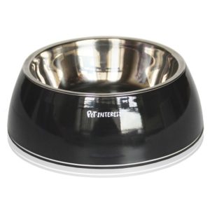 Μπωλ μελαμίνης φαγητού νερού για σκύλο DELUXE DUAL BOWL BLACK 200ml