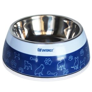 Μπωλ μελαμίνης φαγητού νερού για σκύλο DELUXE DUAL BOWL PAW & BONE 350-450ml