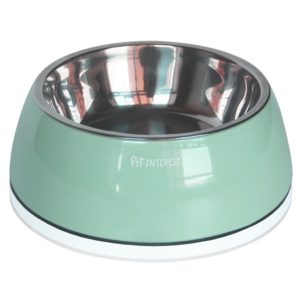 Μπωλ μελαμίνης φαγητού νερού για σκύλο DELUXE DUAL BOWL SEA GREEN 350-450ml