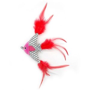 Παιχνίδι γάτας FISH SILVER VINE TOYS χρυσόψαρο με κόκκινα φτερά