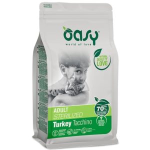 Ξηρά τροφή για ενήλικες στειρωμένες γάτες OASY ADULT STERILISED turkey 1.5kgr