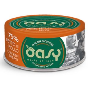 Κονσέρβα για ενήλικη γάτα OASY MORE LOVE ADULT κοτόπουλο στήθος 70gr (24τεμάχια)