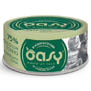 Κονσέρβα για ενήλικη γάτα OASY MORE LOVE ADULT κοτόπουλο-τόνος 70gr (24τεμάχια)