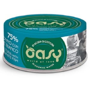 Κονσέρβα για ενήλικη γάτα OASY MORE LOVE ADULT τόνος-λευκό ψάρι 70gr (24τεμάχια)