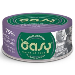 Κονσέρβα για ενήλικη γάτα OASY MORE LOVE ADULT τόνος-καλαμάρι 70gr (24τεμάχια)