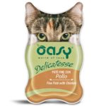 Κονσέρβα για ενήλικη γάτα OASY DELICATESSE PATE ADULT κοτόπουλο 85gr (18 τεμάχια)