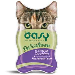 Κονσέρβα για ενήλικη γάτα OASY DELICATESSE PATE ADULT γαλοπούλα 85gr (18 τεμάχια)