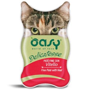 Κονσέρβα για ενήλικη γάτα OASY DELICATESSE PATE ADULT μοσχάρι 85gr (18 τεμάχια)