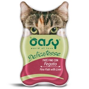 Κονσέρβα για ενήλικη γάτα OASY DELICATESSE PATE ADULT συκώτι 85gr (18 τεμάχια)