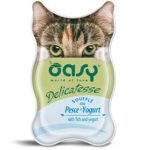 Κονσέρβα για ενήλικη γάτα OASY DELICATESSE SOUFFLE ADULT ψάρι-γιαούρτι 85gr (18 τεμάχια)