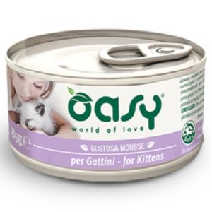 Κονσέρβα για αναπτυσσόμενη γάτα OASY MOUSSE KITTEN κοτόπουλο 85gr (18 τεμάχια)