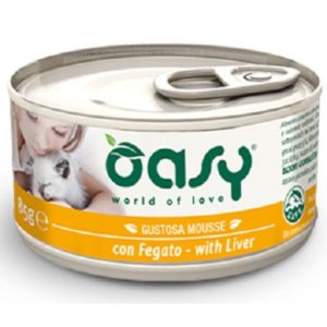 Κονσέρβα για ενήλικη γάτα OASY MOUSSE ADULT συκώτι 85gr (18 τεμάχια)