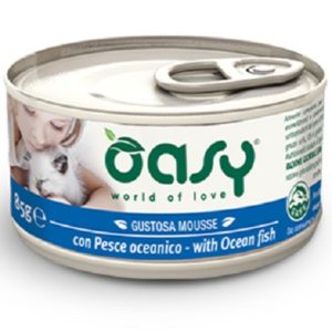 Κονσέρβα για ενήλικη γάτα OASY MOUSSE ADULT ψάρια 85gr (18 τεμάχια)