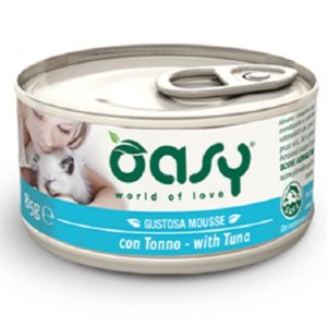 Κονσέρβα για ενήλικη γάτα OASY MOUSSE ADULT τόνος 85gr (18 τεμάχια)