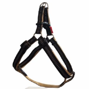 Σαμαράκι σκύλου διπλής στρώσης με μαξιλάρι STRIPES HARNESS WITH SOFT FILLING TYPE A μαύρο large