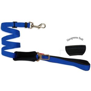 Οδηγός - ζώνη ασφαλείας σκύλου ιμάντας 2 in 1 SEAT BELT & LEASH BLUE