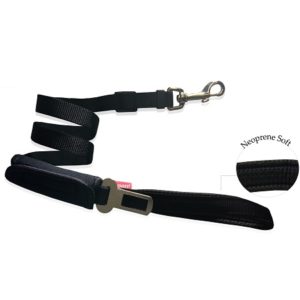 Οδηγός - ζώνη ασφαλείας σκύλου ιμάντας 2 in 1 SEAT BELT & LEASH BLACK