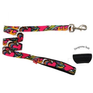 Οδηγός σκύλου neoprene MOTIVO CUORI LEASH WITH NEOPRENE extra small