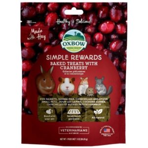 Σνάκ για κουνέλια νάνους OXBOW SIMPLE REWARDS BAKED ΜΕ ΚΡΑΝΜΠΕΡΙ 56GR