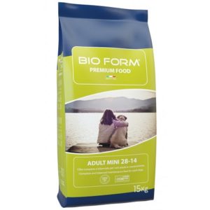 Ξηρά τροφή για ενήλικους μικρόσωμους σκύλους BIOFORM PREMIUM ADULT MINI 15kgr