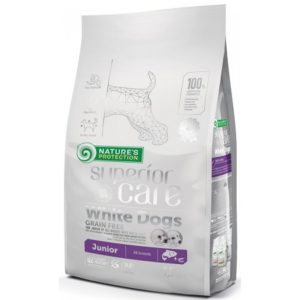 Ξηρά τροφή για αναπτυσσόμενα λευκά σκυλάκια Grain Free NATURE’S PROTECTION WHITE DOG GRAIN FREE JUNIOR All Breeds with salmon 10kgr
