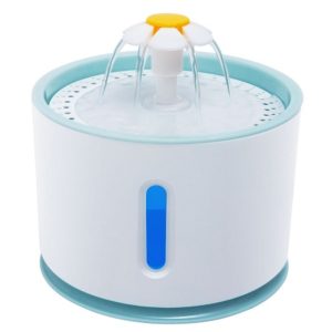 Ποτίστρα σκύλου και γάτας σιντριβάνι ROUND WATER FOUNTAIN with FLOWER & LED LIGHT 2,4lt (05584)