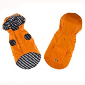 Ρούχο σκύλου αδιάβροχο RAINCOAT W STRIPE LINING ORANGE