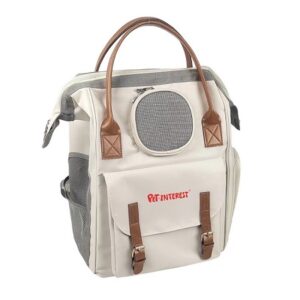Τσάντα μεταφοράς σκύλου και γάτας PET BACKPACK LIGHT BEIGE 33X24.5X40CM