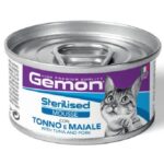 Κονσέρβα γάτας Gemon Cat Mousse Sterilised Τόνος & Χοιρινό 85gr