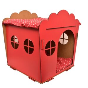 Ξύλινο σπίτι με δύο θέσεις για Γάτες 40 x 36 x 36cm, ORGANIC