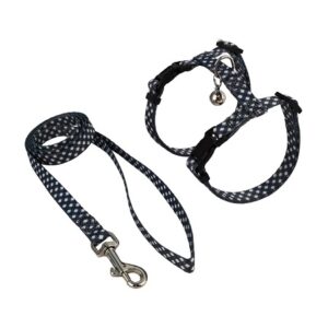 Σετ σαμαράκι και οδηγός γάτας CAT HARNESS WITH LEASH PLAID GREY MEDIUM