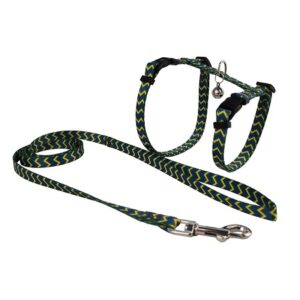 Σετ σαμαράκι και οδηγός γάτας CAT HARNESS WITH LEASH WAVES YELLOW-BLUE MEDIUM