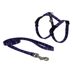 Σετ σαμαράκι και οδηγός γάτας CAT HARNESS WITH LEASH WAVES PURPLE MEDIUM